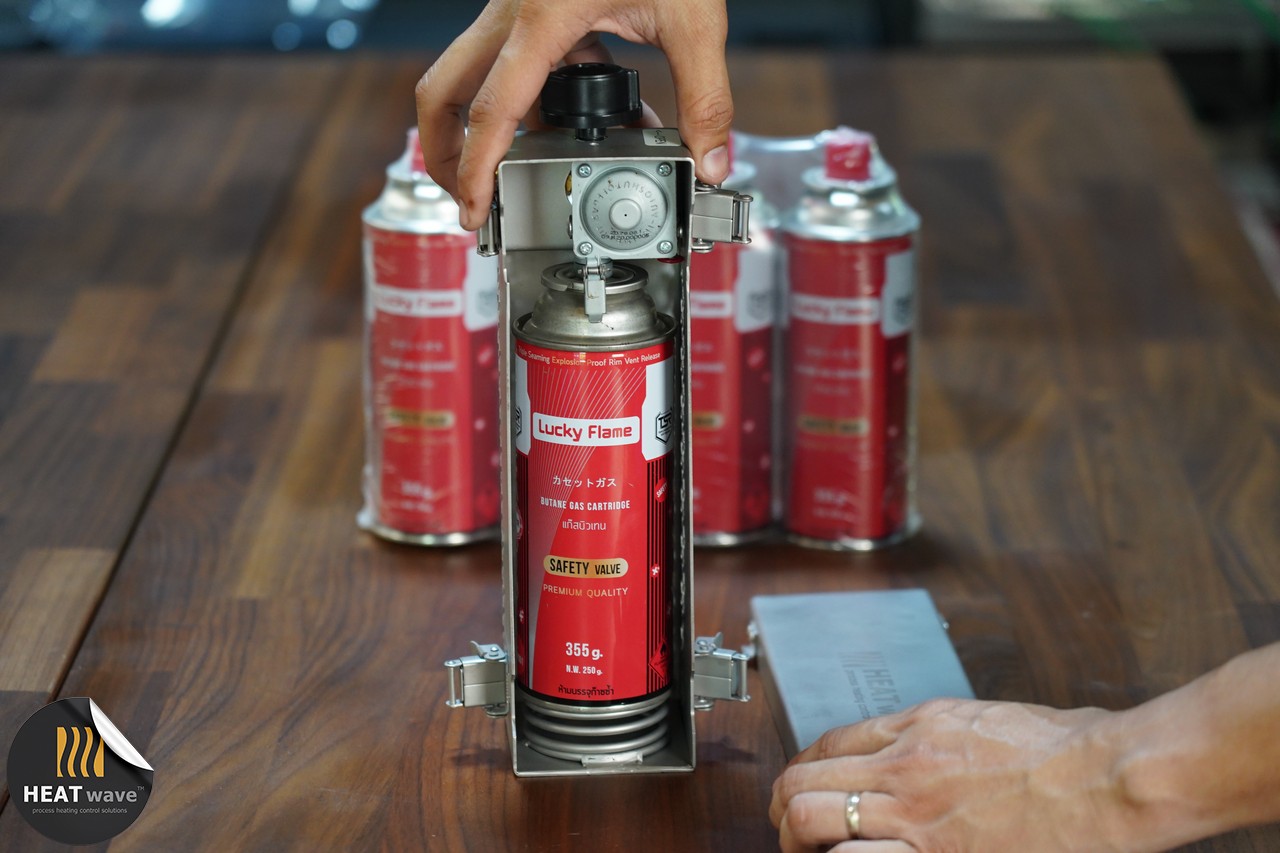 HEATWAVE ANYxGRILL PORTABLE GAS SUPPLY SYSTEM FOR GAS INFRARED TOP GRILL l ชุดจ่ายแก๊สแรงดันต่ำพกพาสำหรับเตาย่าง ใช้กับแก๊สกระป๋อง Luckyflame 355 กรัม