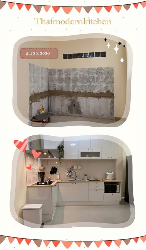 ครัวบิ้วอิน 2.5 ม.ตู้บน+ล่าง 1.2 ตู้ล่าง