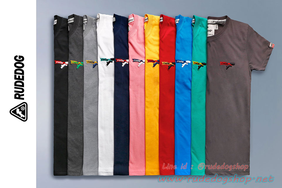 เสื้อยืดผู้หญิงคอกรมแขนสั้น rudedog รุ่น Mini Super (มินิซุปเปอร์) สีเทาดิน