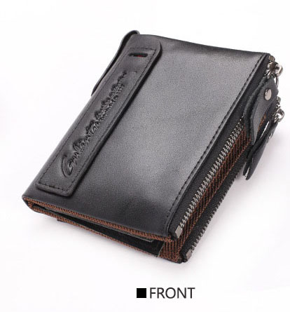 กระเป๋าสตางค์ผู้ชาย JB-005 [สีดำ มีซิป]