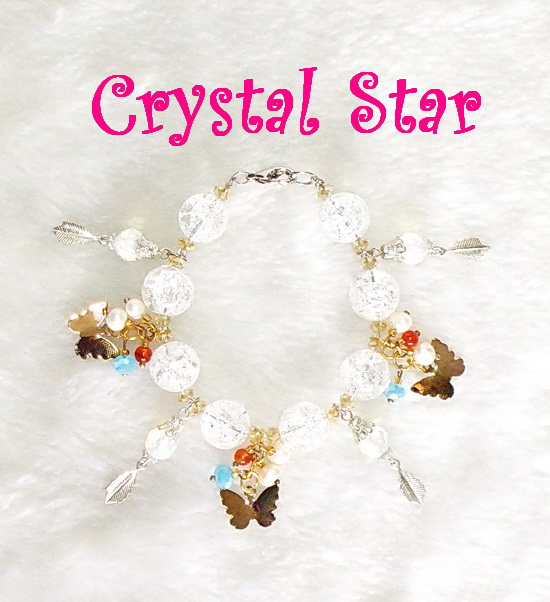 สร้อยข้อมือควอทซ์ใสและคริสตัล