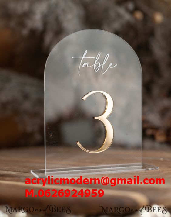 ป้ายหมายเลขโต๊ะอคริลิค สำหรับคาเฟ่ ร้านอาหาร ร้านกาแฟ table number ขนาด 4x6 นิ้ว