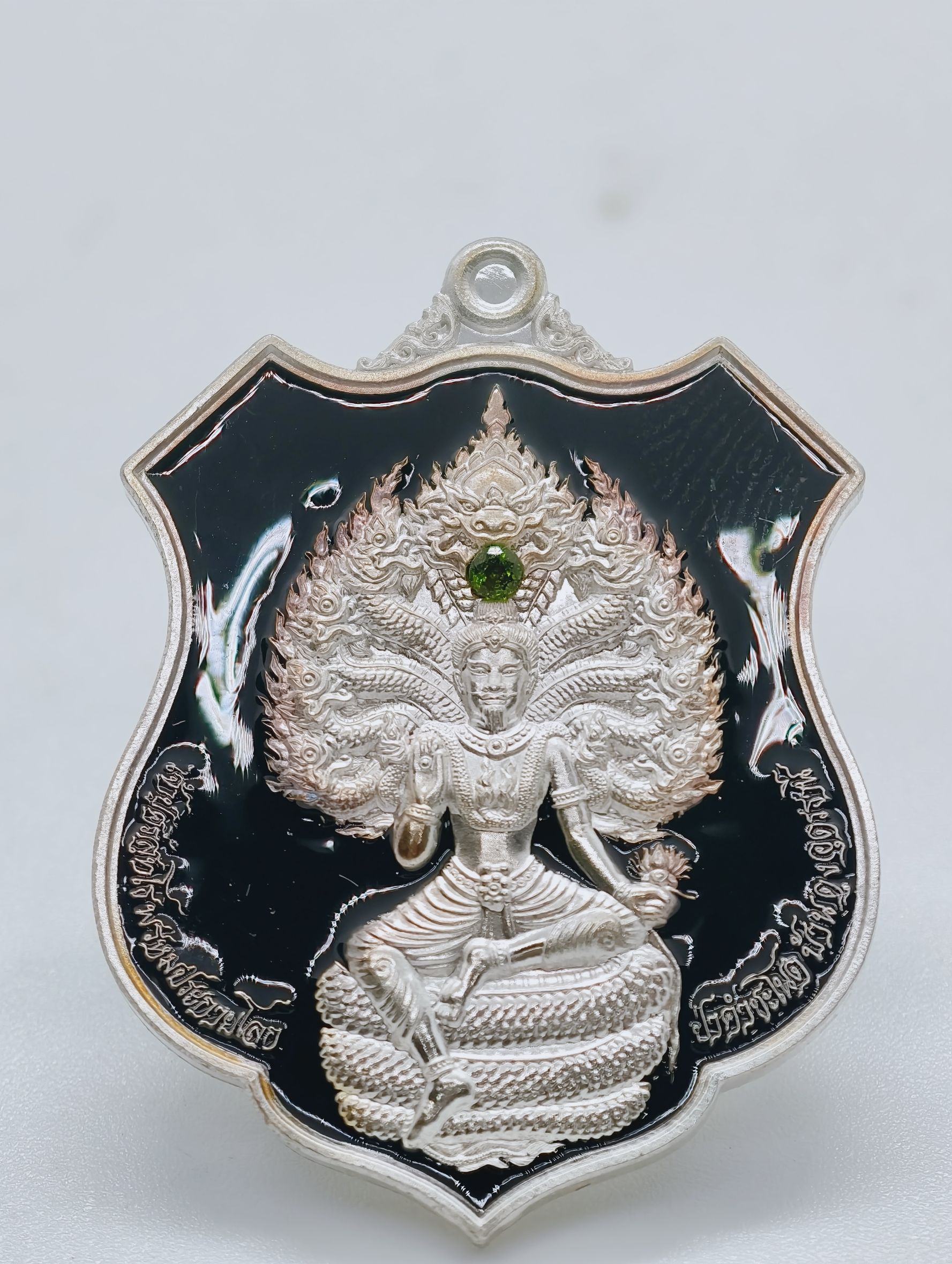 เจ้าปู่ศรีสุทโธ วัดป่าคำชะโนด เหรียญอาร์ม เหรียญปาดตาล เนื้อเงินบริสุทธิ์ฝังนิล เลข 4 AC2378