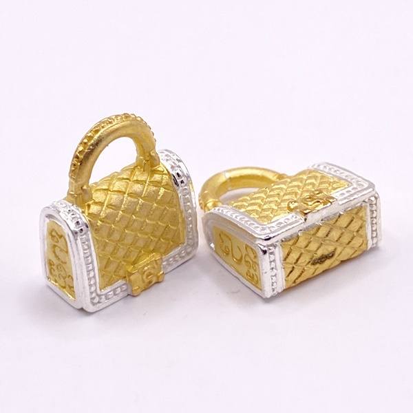 ครูบาเต่า วัดอุโบสถบ้านเหล่า กระเป๋ารับทรัพย์ เนื้อสัมฤทธิ์ กระเป๋าทอง 2568 KM013