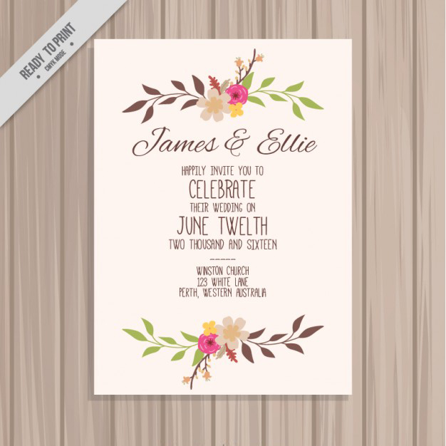 การ์ดแต่งงาน Wedding card สไตล์การออกแบบดีไซน์แบบเรียบๆและตกแต่งด้วยดอกไม้สีชมพูเพิ่มความสดใส การ์ดงานแต่ง ไว้สำหรับ เรียนเชิญแขกผู้มีเกียรติเข้ามาร่วมงานแต่งงาน // ตัวอย่างดีไซน์ การ์ดแต่งงาน การ์ดเชิญ การ์ดสวยๆ