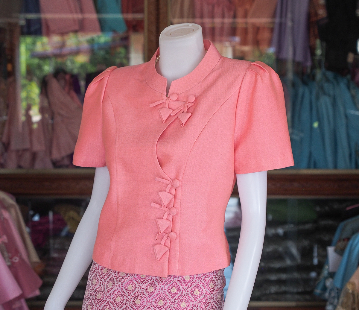 เสื้อผ้าฝ้ายสุโขทัย สีโอรส ไซส์ 2XL