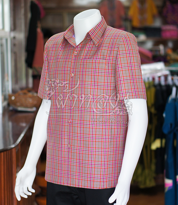 เสื้อผ้าฝ้ายทอลายสก็อต ไซส์ M