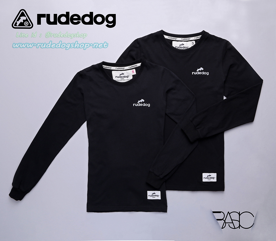 เสื้อยืดแขนยาวผู้หญิง rudedog รุ่น Basic (เบสิค) สีดำ