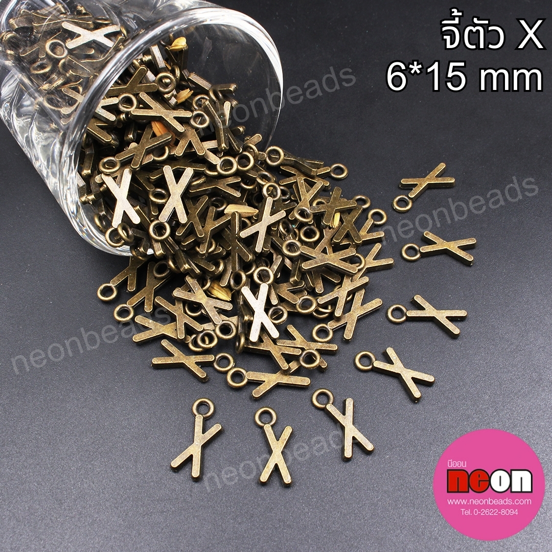 NO.82.จี้ตัว Xขนาด6*15มิล.