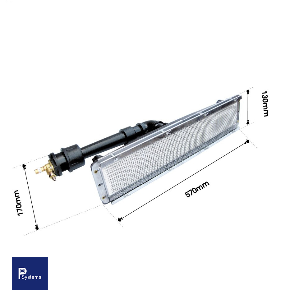หัวเตาอินฟราเรด SUNSRAYS GR-1602 6.3kW ชนิดเหล็กหล่อ ขนาด 570x130x170