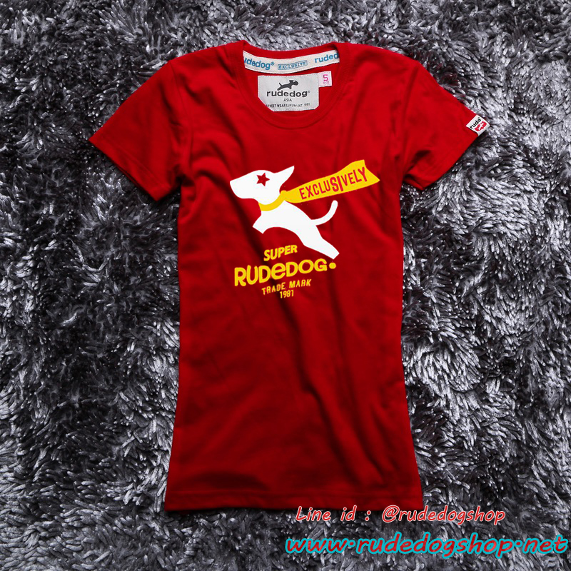 เสื้อยืด Rudedog ผู้หญิง รุ่น SuperDog สีแดง