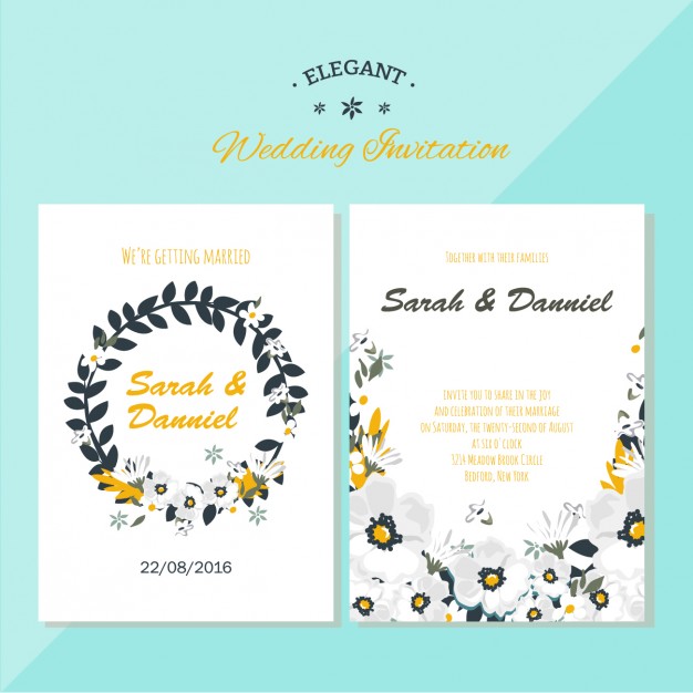 การ์ดแต่งงาน Wedding card สไตล์การออกแบบดีไซน์แบบเรียบๆโดยใช้พื้นสีขาวและตกแต่งด้วยดอกไม้สีฟ้าอ่อนๆทำให้ดูสดใสสุดๆ การ์ดงานแต่ง ไว้สำหรับ เรียนเชิญแขกผู้มีเกียรติเข้ามาร่วมงานแต่งงาน // ตัวอย่างดีไซน์ การ์ดแต่งงาน การ์ดเชิญ การ์ดสวยๆ