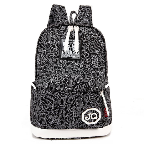 กระเป๋าเป้ backpack แฟชั้นเกาหลี ญี่ปุ่น สีดำลาย Black