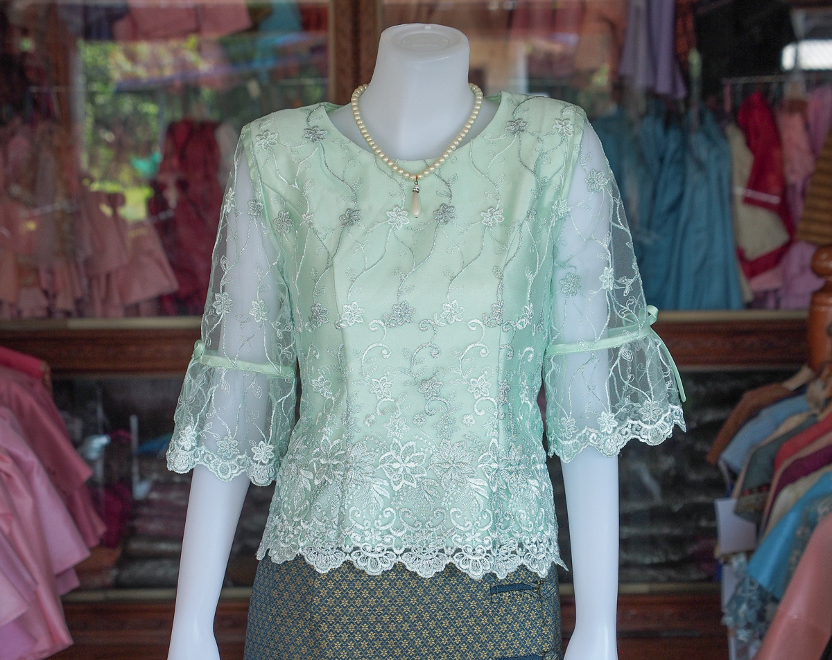 เสื้อลูกไม้ สีเขียวมิ้นท์ ไซส์ 3XL