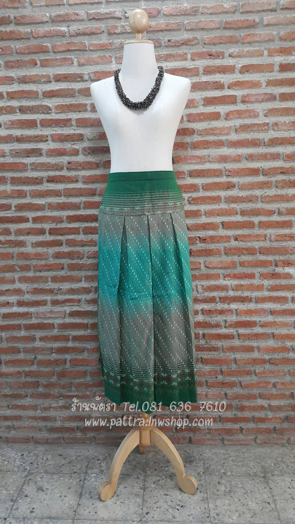 กระโปรงผ้าฝ้ายผ้าพื้นเมืองลายสวย