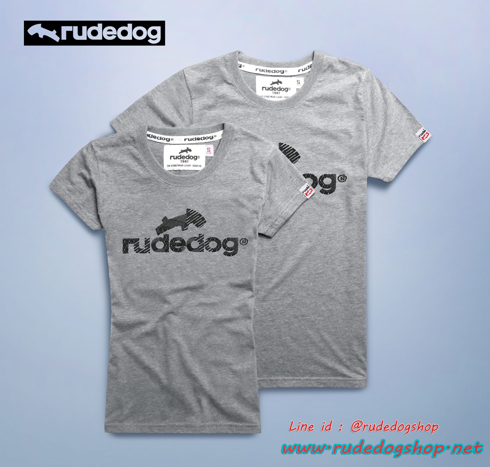 เสื้อยืดผู้หญิง rudedog รุ่น Logo 2018 (โลโก้ 2018) สีเทาท็อปดาย
