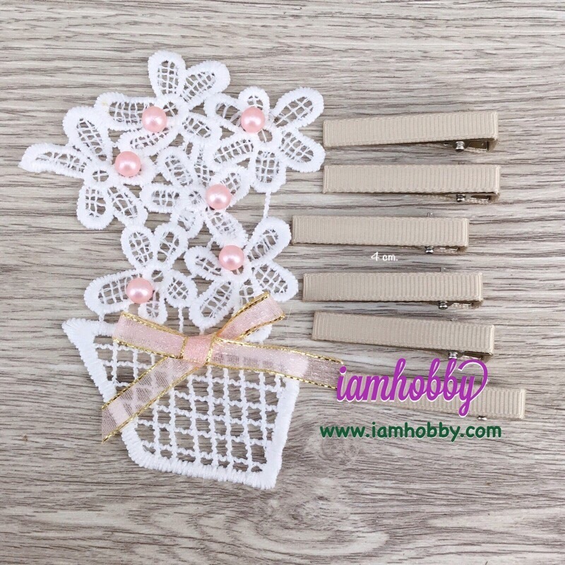 กิ๊บหุ้มผ้า ขนาด 4 cm. (แพ็คละ 10 ชิ้น/สี) (เลือกสี)