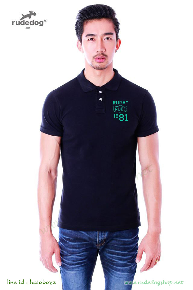 เสื้อ polo rudedog รุ่น Rugby สี Black (ดำ)