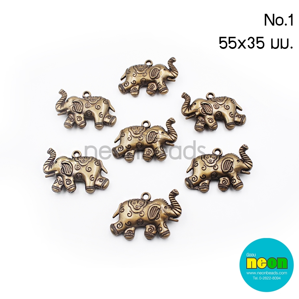 อะคริลิกสีทองเหลือง#1.ช้างลาย55*35mm.