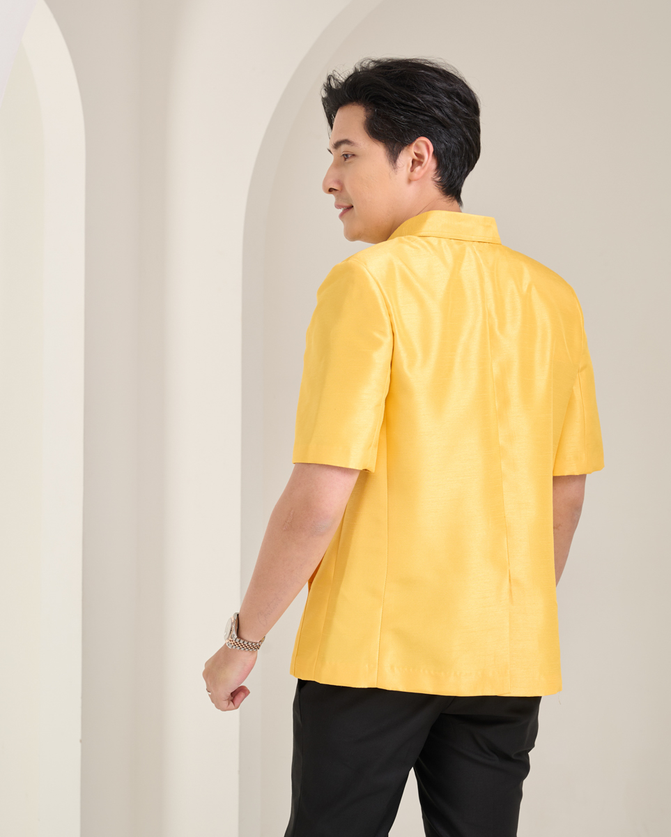 เสื้อผ้าไหมแพรทอง สีเหลือง ไซส์ 2XL