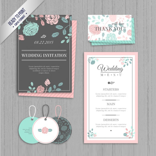 การ์ดแต่งงาน Wedding card สไตล์การออกแบบดีไซน์ใช้โทนสีแบบหลากหลายและวาดลวดลายด้วยดอกไม้เพิ่มความสวยงามลงตัว การ์ดงานแต่ง ไว้สำหรับ เรียนเชิญแขกผู้มีเกียรติเข้ามาร่วมงานแต่งงาน // ตัวอย่างดีไซน์ การ์ดแต่งงาน การ์ดเชิญ การ์ดสวยๆ