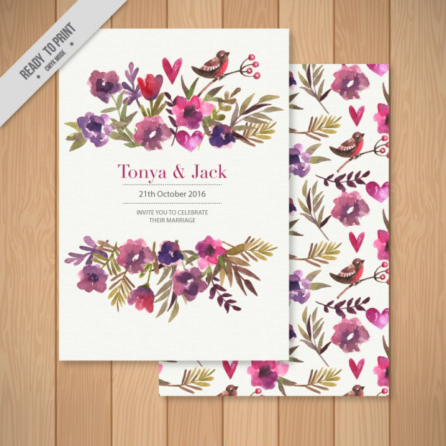 การ์ดแต่งงาน Wedding card สไตล์การออกแบบดีไซน์โดยใช้สีขาวสีพื้นและจัดตกแต่งด้วยดอกไม้สีม่วงทำให้ดูลงตัวสวยงาม การ์ดงานแต่ง ไว้สำหรับ เรียนเชิญแขกผู้มีเกียรติเข้ามาร่วมงานแต่งงาน // ตัวอย่างดีไซน์ การ์ดแต่งงาน การ์ดเชิญ การ์ดสวยๆ
