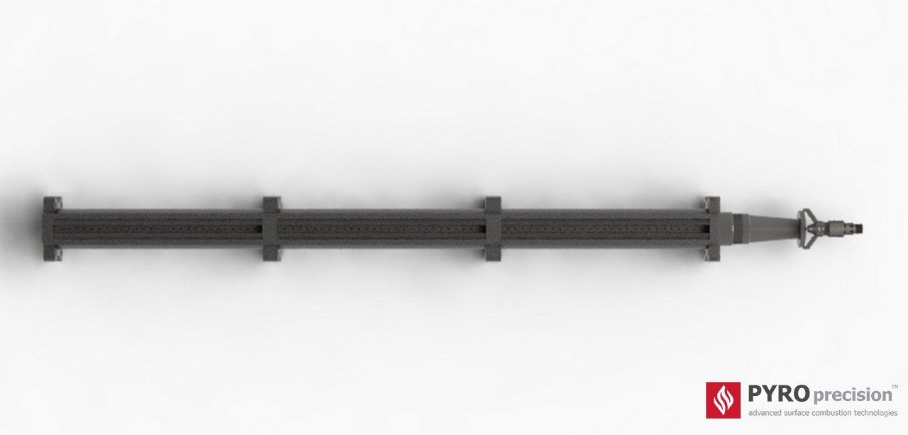 หัวเตาแก๊ส ตรงยาว LD305-ST-3 Linear Modular Tank Heating Burner (Venturi) ความยาวโมดูล 30ซม - 3.0ม กำลัง 6-60 กิโลวัตต์ สำหรับถังต้มถังต้มอุตสาหกรรมทรงสี่เหลี่ยม