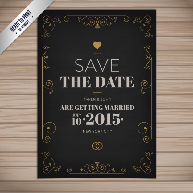 การ์ดแต่งงาน Wedding card สไตล์การออกแบบดีไซน์แบบโทนสีดำตกแต่งขอบด้วยลวดลายสีทองและจัดวางตัวอักษรไว้กึ่งกลางได้อย่างสวยงาม การ์ดงานแต่ง ไว้สำหรับ เรียนเชิญแขกผู้มีเกียรติเข้ามาร่วมงานแต่งงาน // ตัวอย่างดีไซน์ การ์ดแต่งงาน การ์ดเชิญ การ์ดสวยๆ