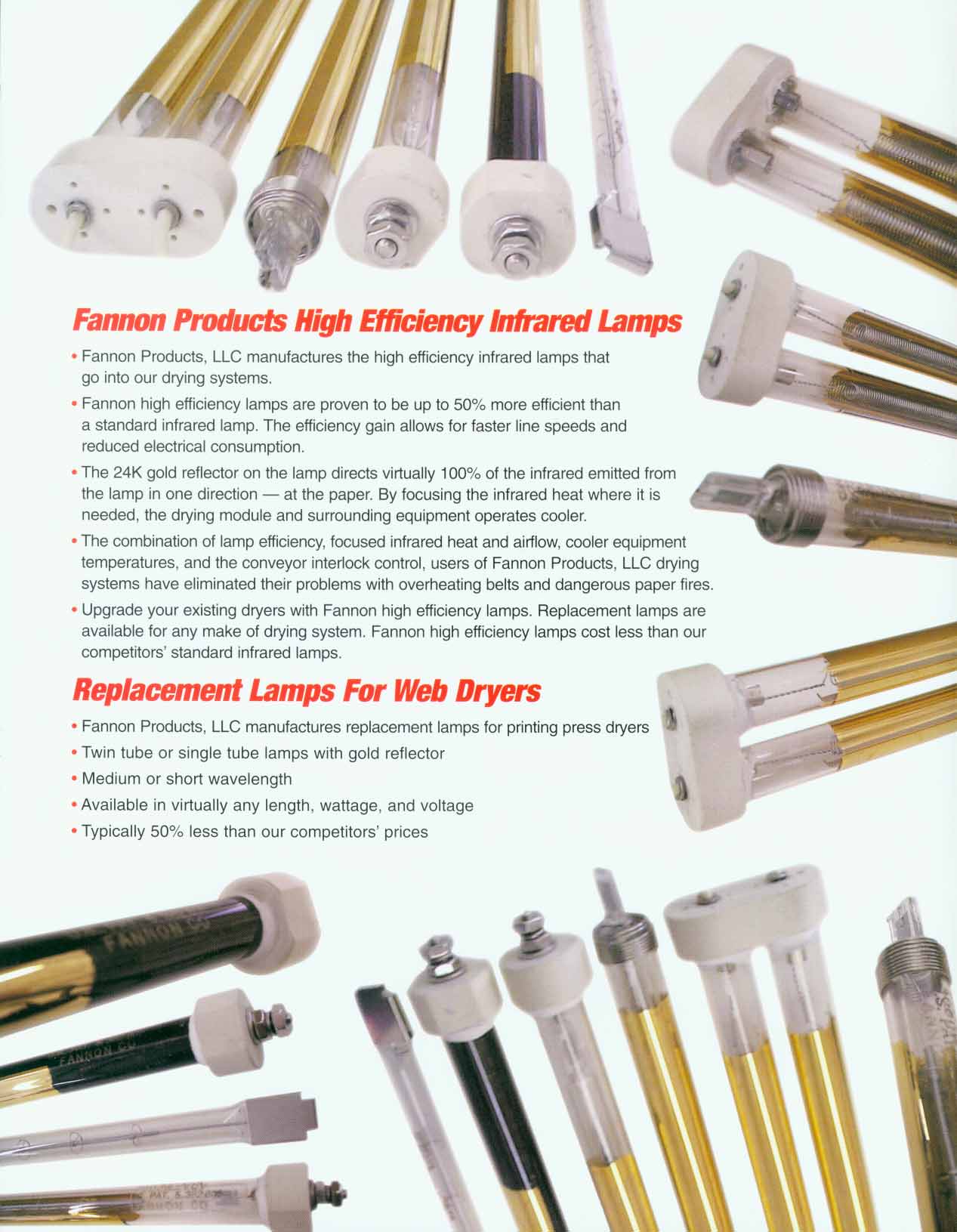 Fannon Goldrod Infrared Short-Wave Lamp l 788mm/220V/2500W