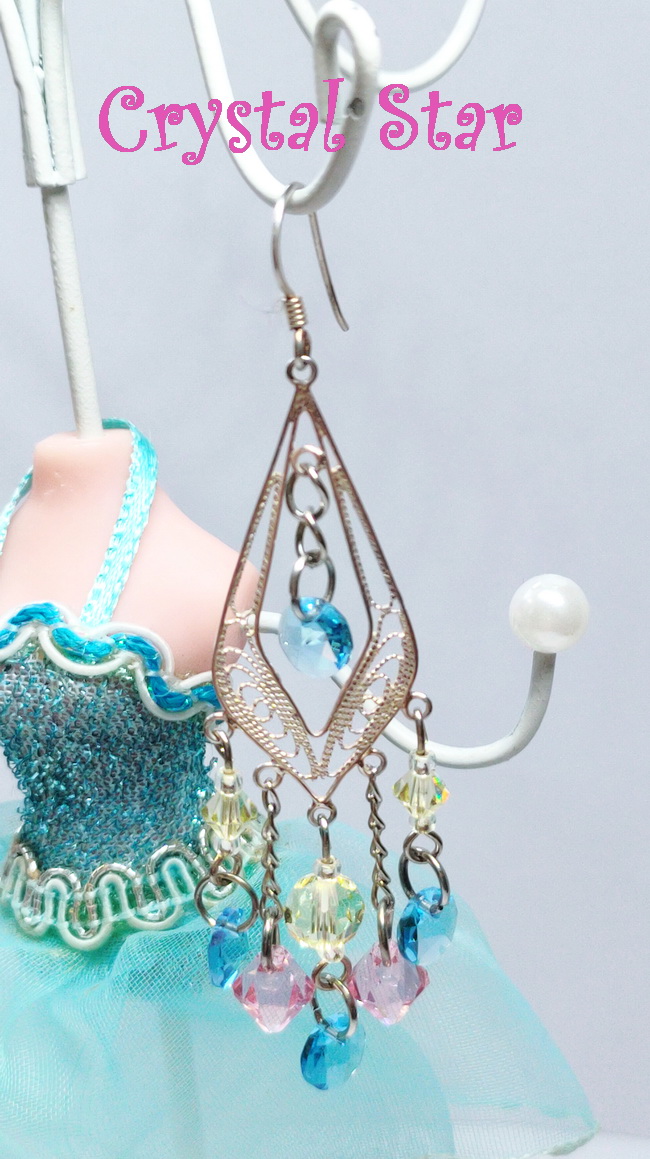 ต่างหูเงินและคริสตัล Swarovski