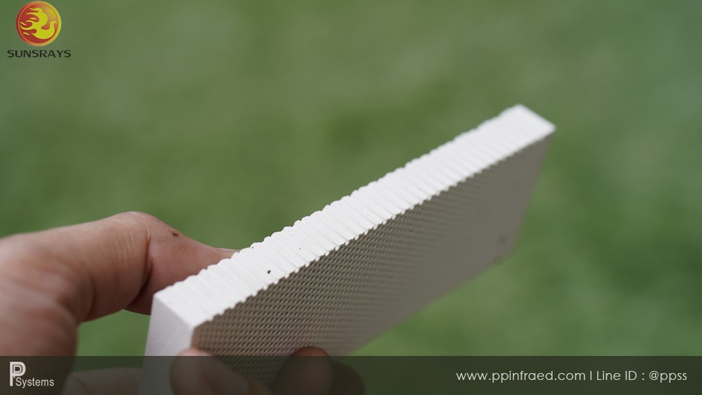 กระเบื้องหัวเตาอินฟาเรด แผ่นรังผึ้งหัวเตา HEATwave Cordierite Plaque (China) ขนาด 132x46x13