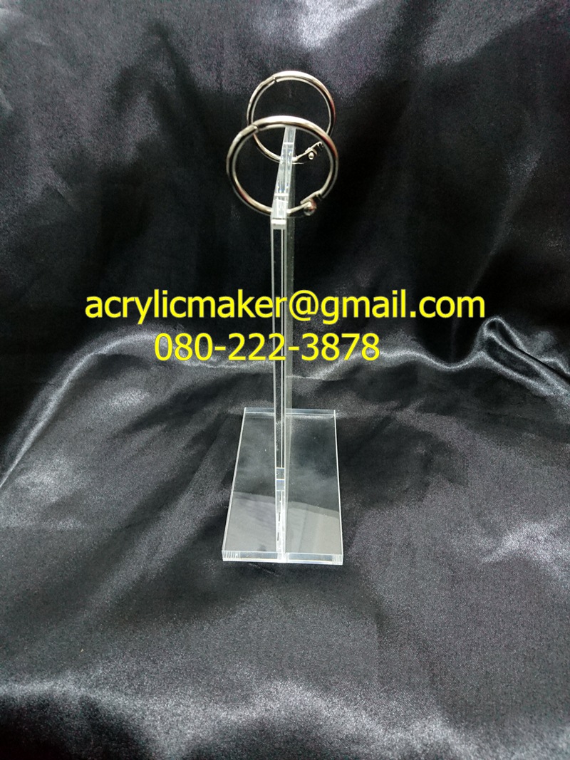 ที่วางเมนูอาหาร ขนาด 10*21 ซม. พร้อมห่วงสีเงิน