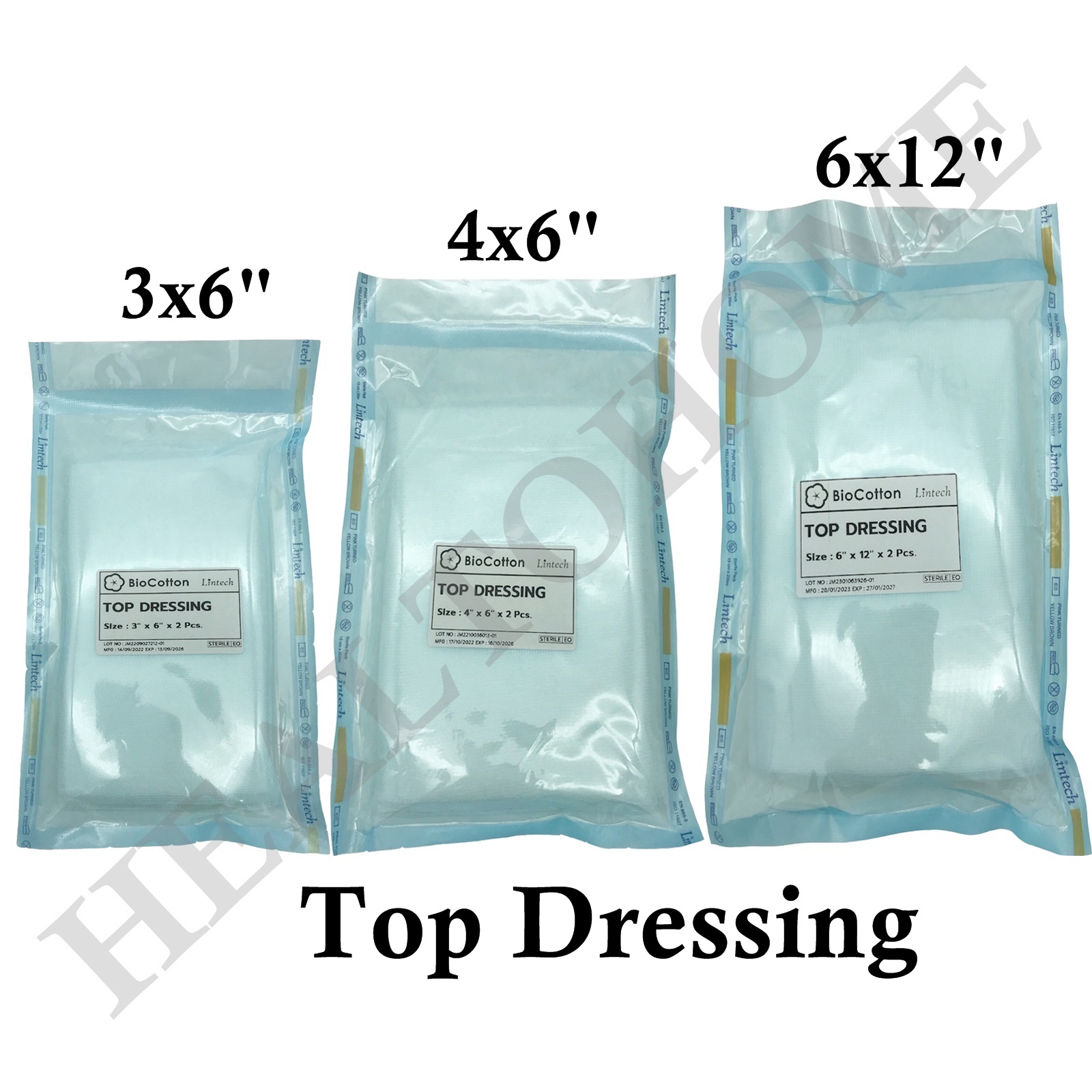 Top dressing ผ้าก๊อสติดแผลขนาดใหญ่ ปราศจากเชื้อ บรรจุห่อละ 2 แผ่น