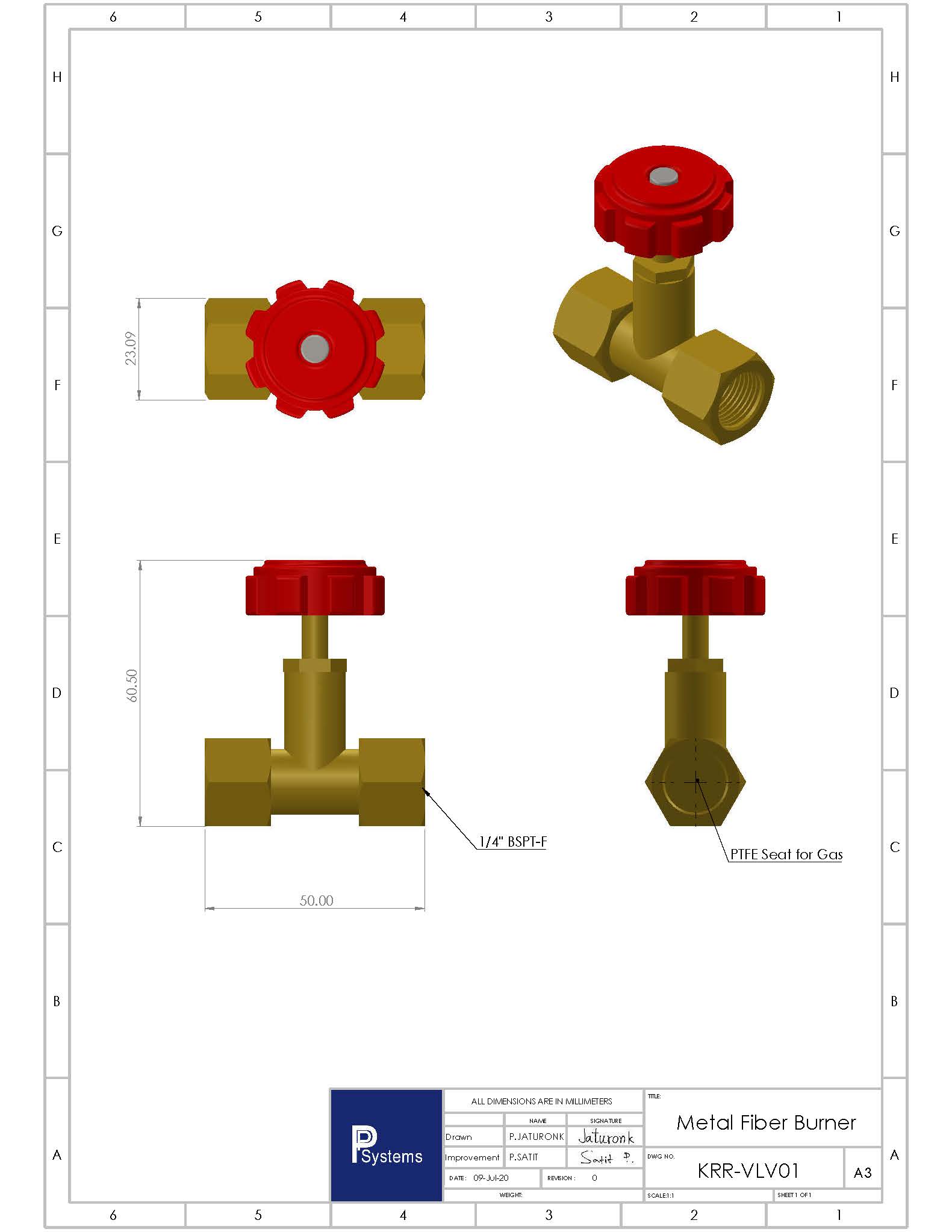 Needle Valve for Gas 1/4" l วาล์วเข็มปรับละเอียดขนาด 1/4"