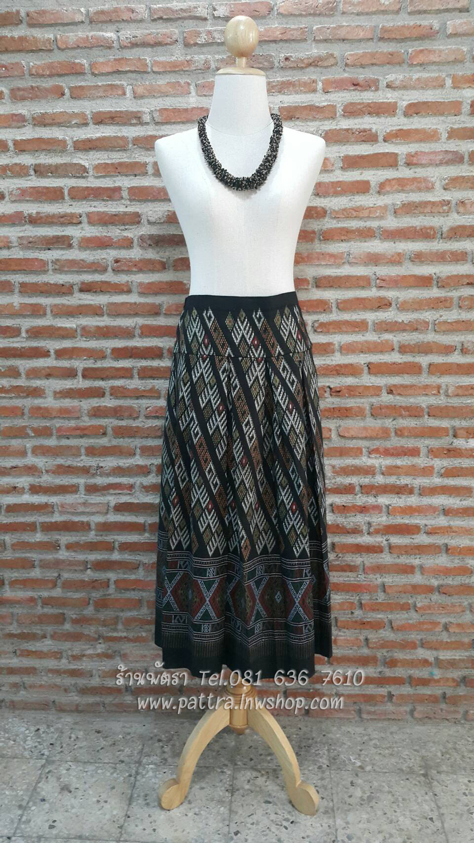 กระโปรงผ้าฝ้ายผ้าพื้นเมืองลายสวย