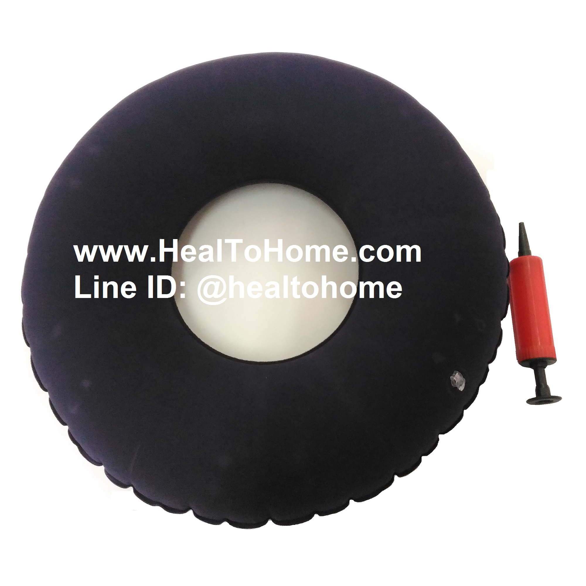 BS07 เบาะลมรองนั่ง แบบวงแหวน กำมะหยี่ สีกรมท่า (ส่งฟรี)