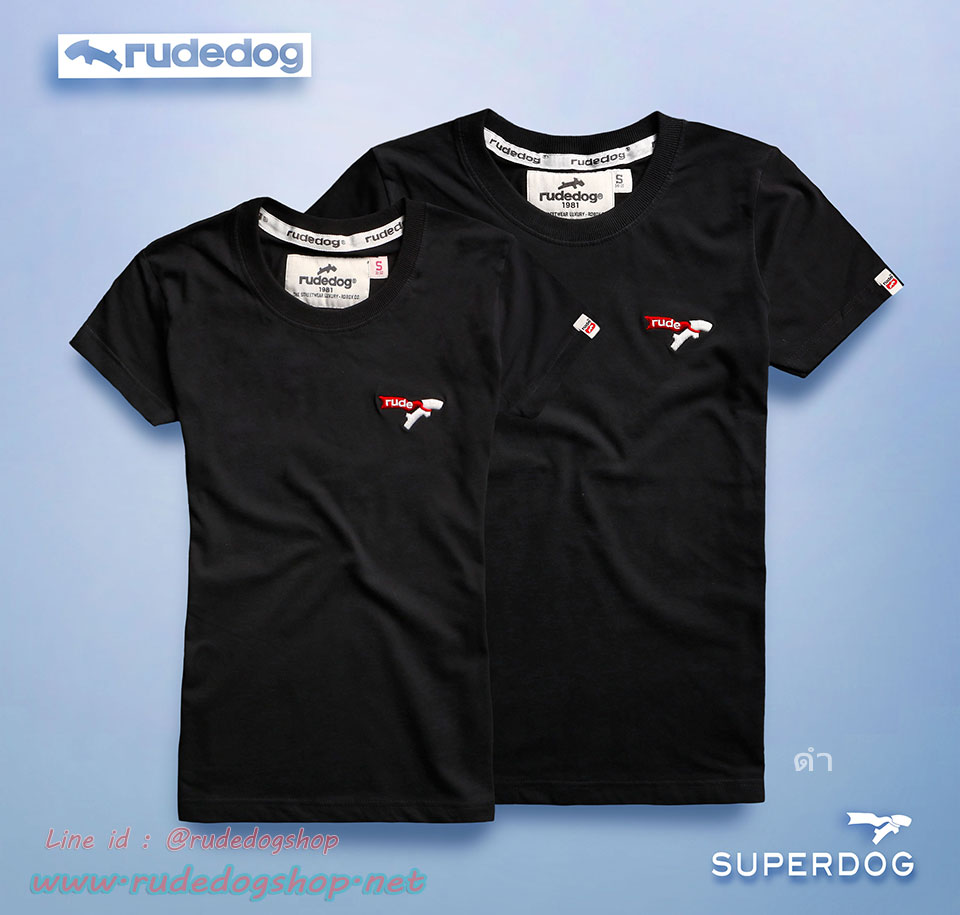 เสื้อยืดผู้หญิงคอกรมแขนสั้น rudedog รุ่น Mini Super (มินิซุปเปอร์) สีดำ