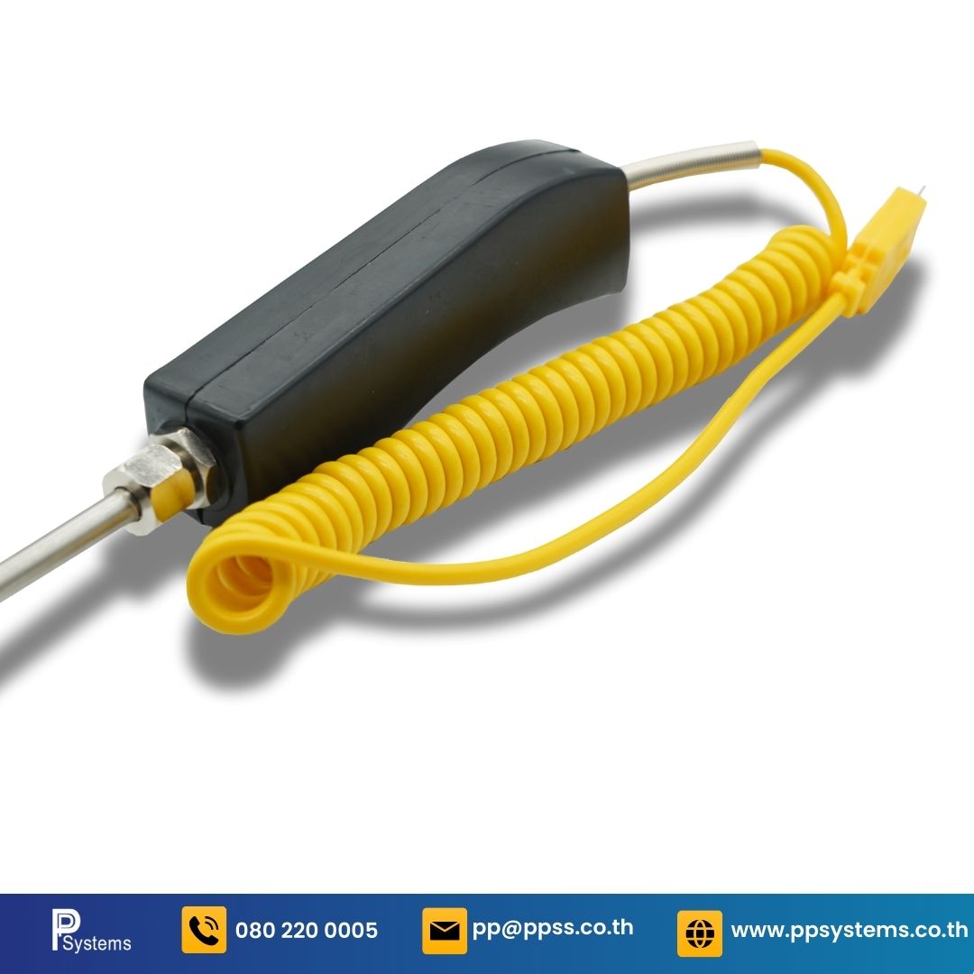 HEATwave High Temperature Probe Dia 8mm x 1.5m Bakelite Handle with Elastic Spring Wire Thermcouple l สายวัดอุณหภูมิ