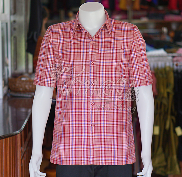เสื้อผ้าฝ้ายทอลายสก็อต ไซส์ 3XL