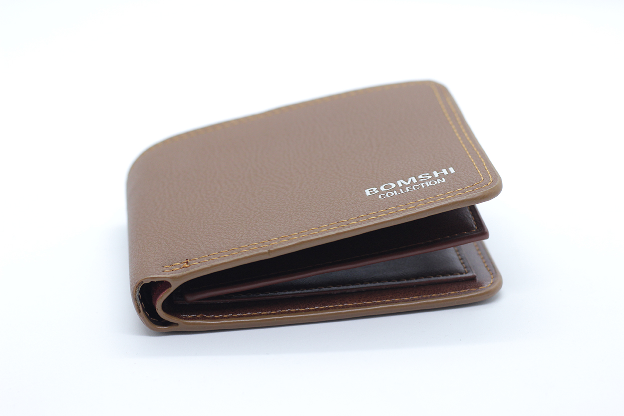 กระเป๋าสตางค์ผู้ชาย MS-229 [สีน้ำตาล มีซิป]