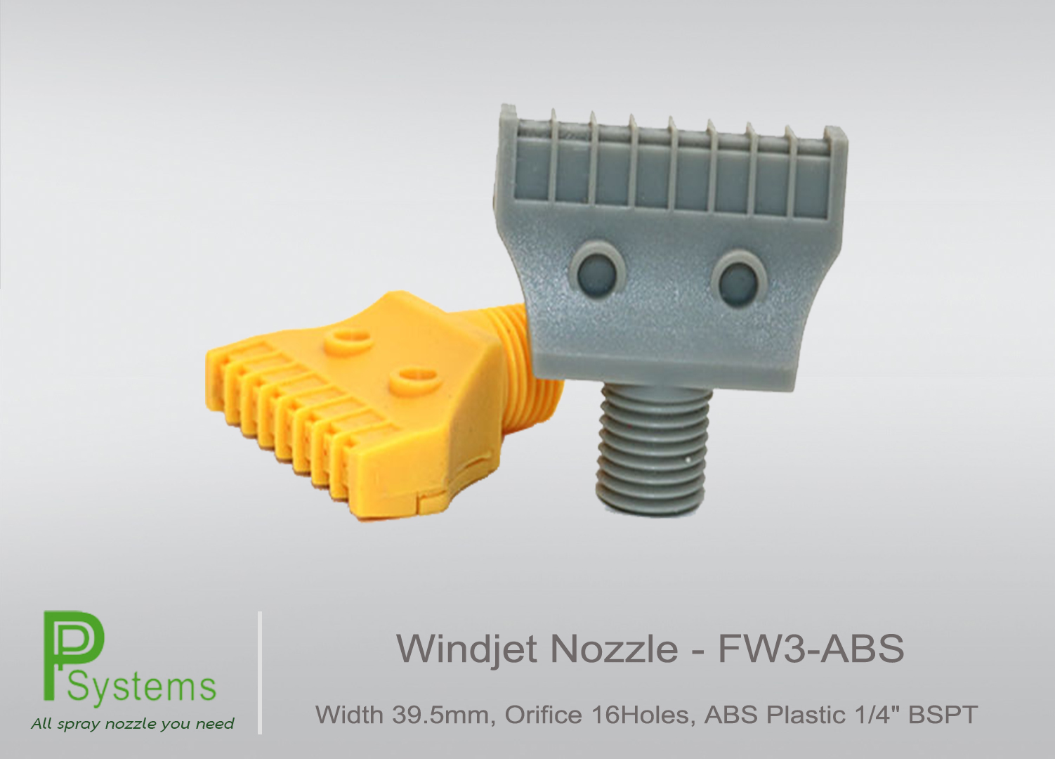 WINDJET NOZZLE, WIDTH 39.5MM, ORIFICE 16HOLES, ABS PLASTIC 1/4" BSPT l หัวฉีดพ่นลม พลาสติก
