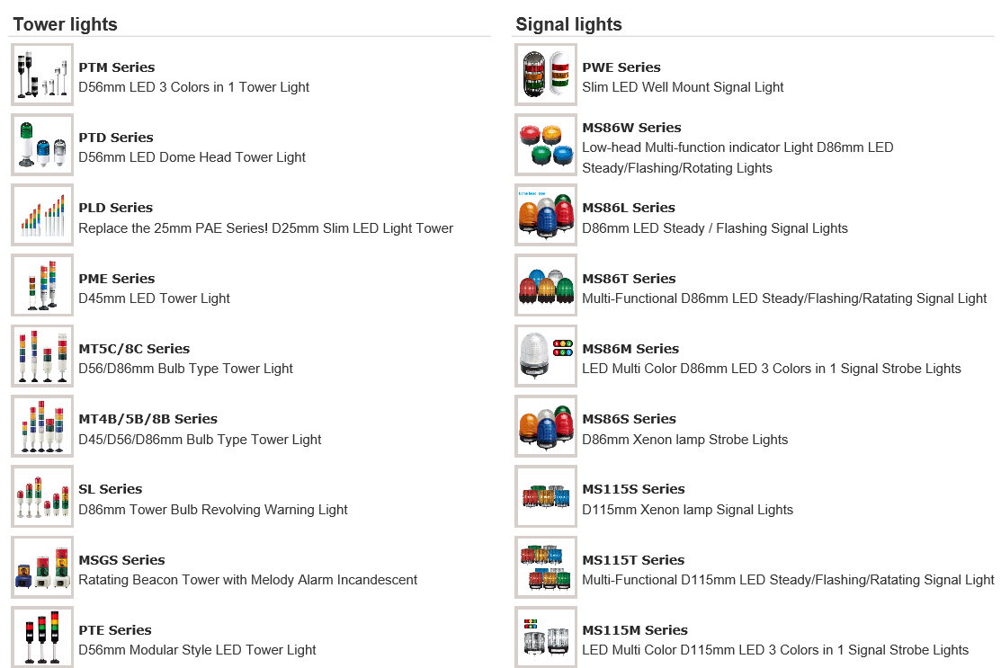 PTM Series D56mm LED 3 Colors in 1 Tower Light,ไฟสัญญาณ