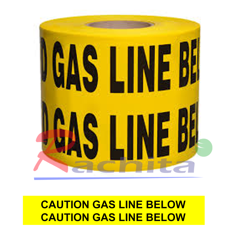 ๊Underground tape เทปฝังใต้ดิน Print "CAUTION GAS LINE BELOW " กว้าง 15 ซม.(6นิ้ว) ยาว (305 เมตร) สีเหลือง
