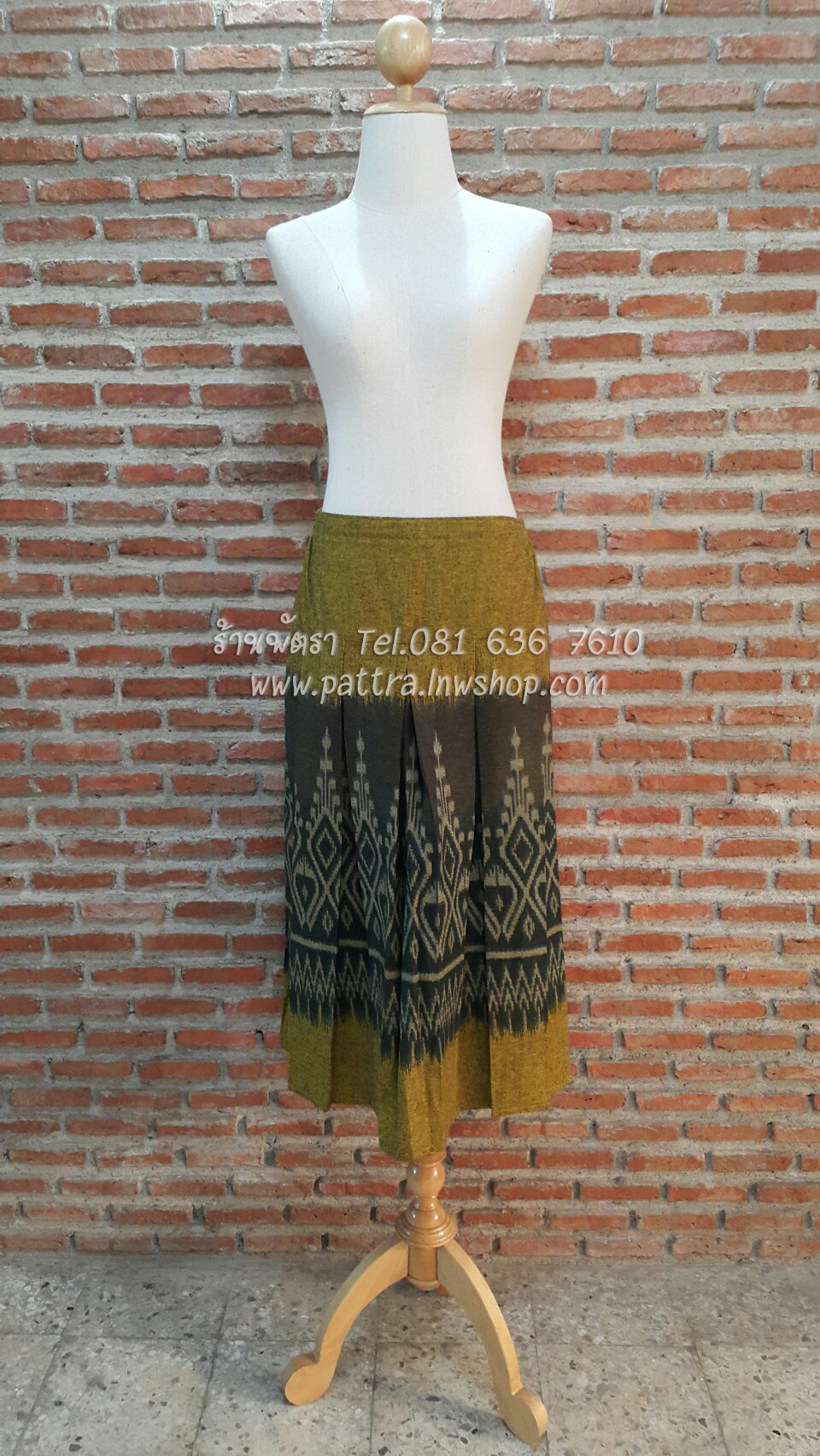 กระโปรงผ้าฝ้ายผ้าพื้นเมืองลายสวย