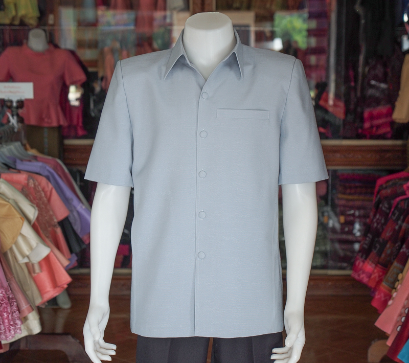 เสื้อผ้าฝ้ายแพรเงิน สีเทาเงิน ไซส์ 4XL