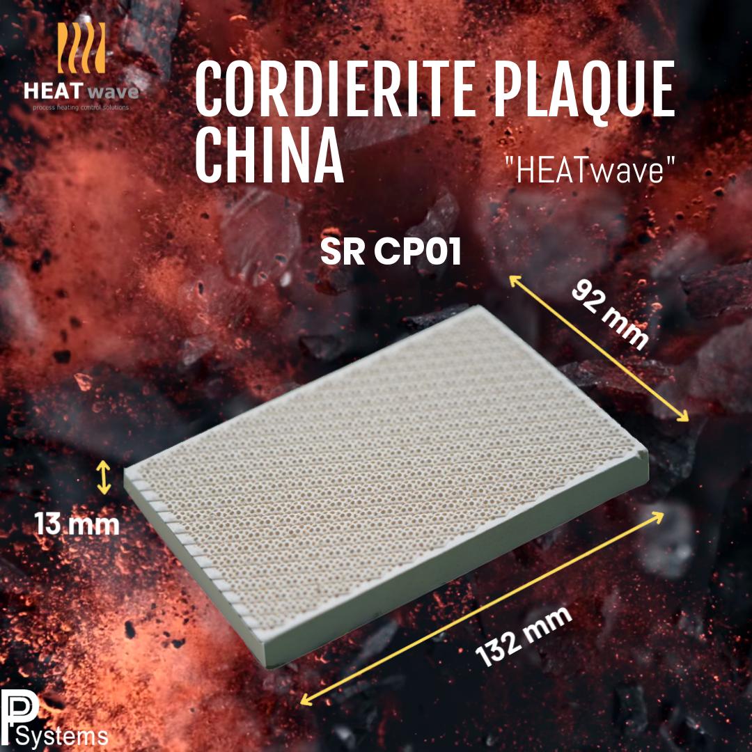 กระเบื้องหัวเตาอินฟาเรด แผ่นรังผึ้งหัวเตา HEATwave Cordierite Plaque (China) ขนาด 132x92x13