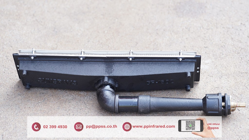 หัวเตาอินฟราเรด SUNSRAYS GR-1602 6.3kW ชนิดเหล็กหล่อ ขนาด 570x130x170