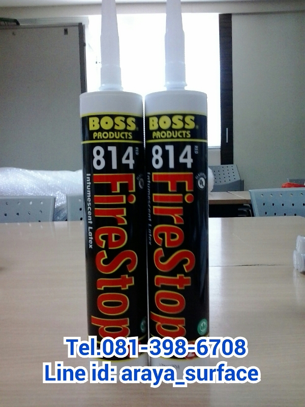 .Boss 814 In tumescent Latex Firestop Sealant สิลิโคนกันไฟ เป็นวัสดุยาแนวยึดเกาะได้ดีกับคอนกรีต,โลหะ,ไม้,พลาสติก,และฉนวนหุ้มสายไฟ