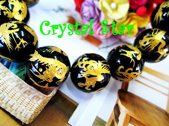 สร้อยข้อมือออนิกซ์ สลักลายสัตว์มงคล