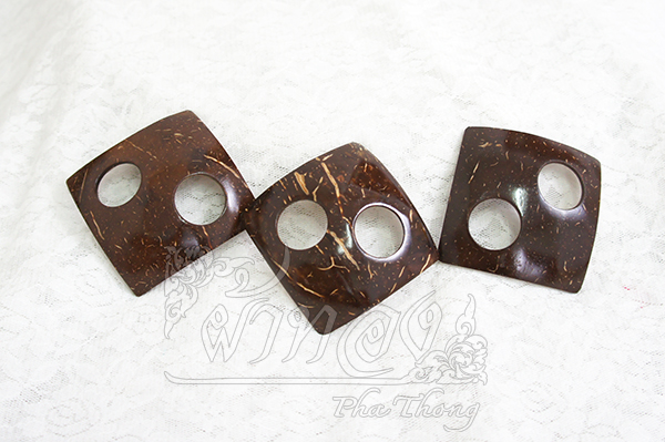 หัวเข็มขัด กะลามะพร้าว รูปสี่เหลี่ยม